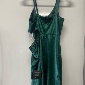 Lulu short dress Crushed velvet  Green